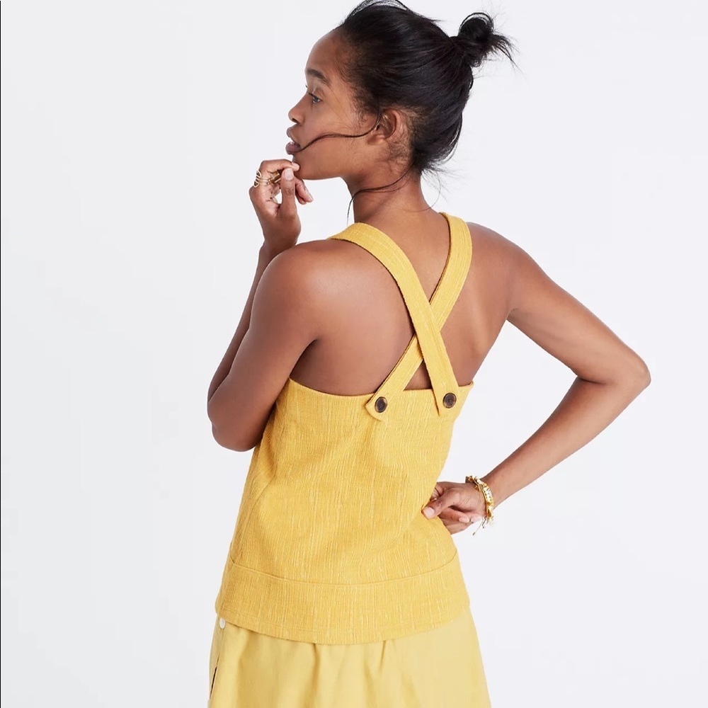 Madewell Navy Apron Cross-Back Tank Top